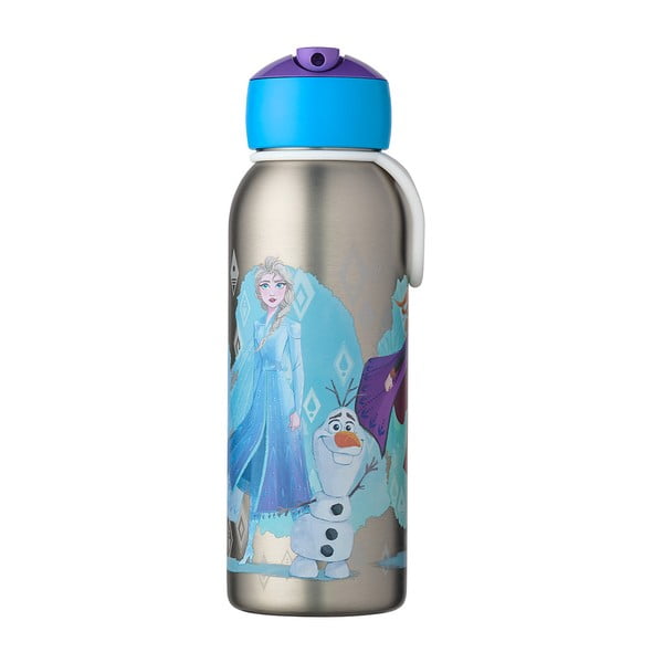 Детска бутилка от неръждаема стомана в сребрист цвят 350 ml Frozen 2 – Mepal