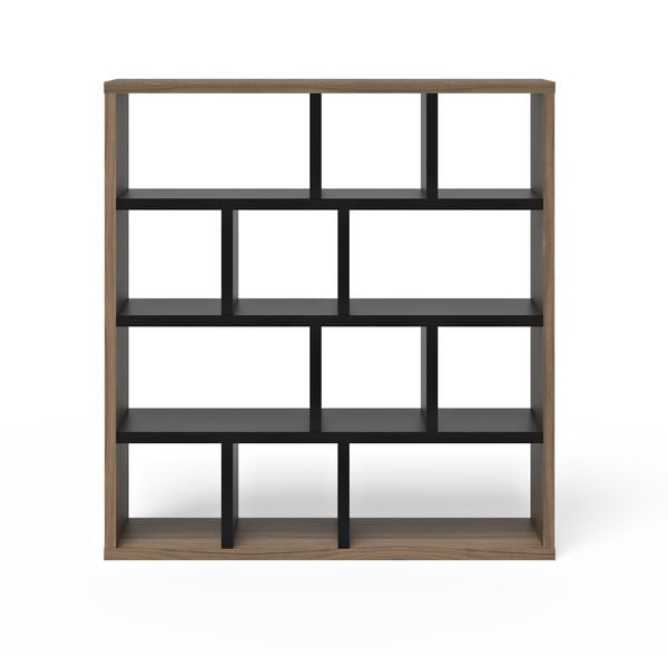 Кафяво-черен шкаф за книги от орех 150x159 cm Berlin - TemaHome