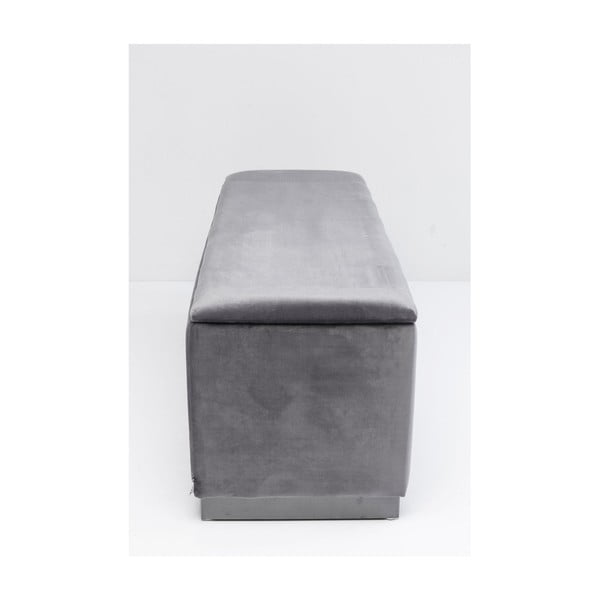 Кафяво-сива кадифена пейка с място за съхранение Cherry - Kare Design-image-1