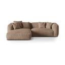 Светлокафяв кадифен модулен ъглов диван (ляв ъгъл) Martina – Micadoni 