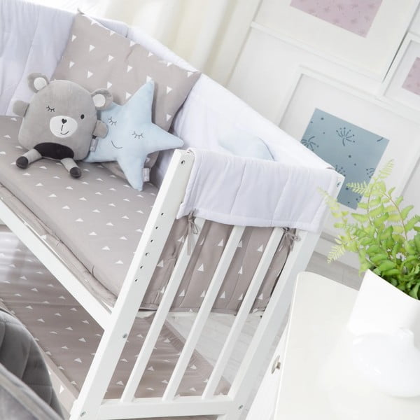 Бяла люлка с място за съхранение и сенник 90x45 cm Indibär - Roba-image-4