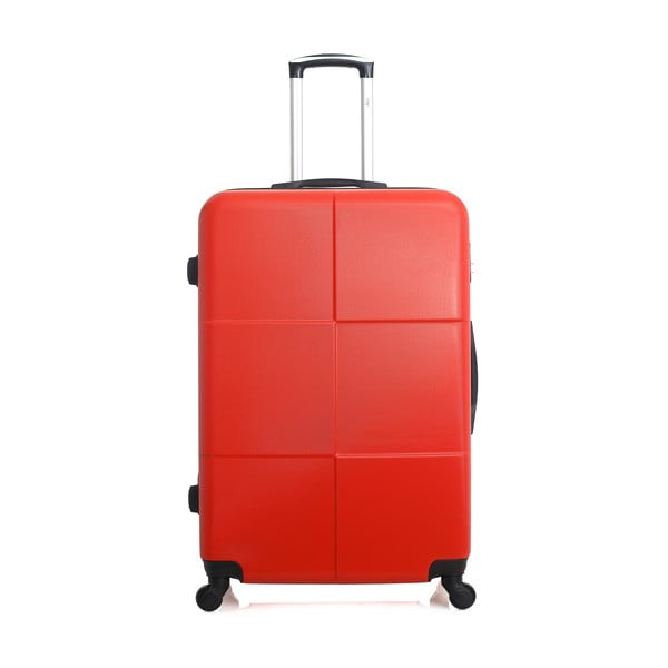 Червен куфар с количка Coronado, 91 л - Hero