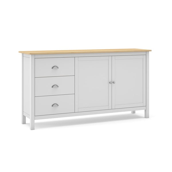 Нисък скрин от бял/естествен бор 150x80,5 cm Misti - Marckeric-image-3