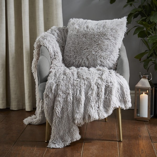 Сива микроплюшена покривка за двойно легло 245x280 cm Cuddly - Catherine Lansfield-image-2