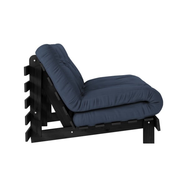 Тъмносин разтегателен диван 140 cm Roots Black Night – Karup Design-image-4