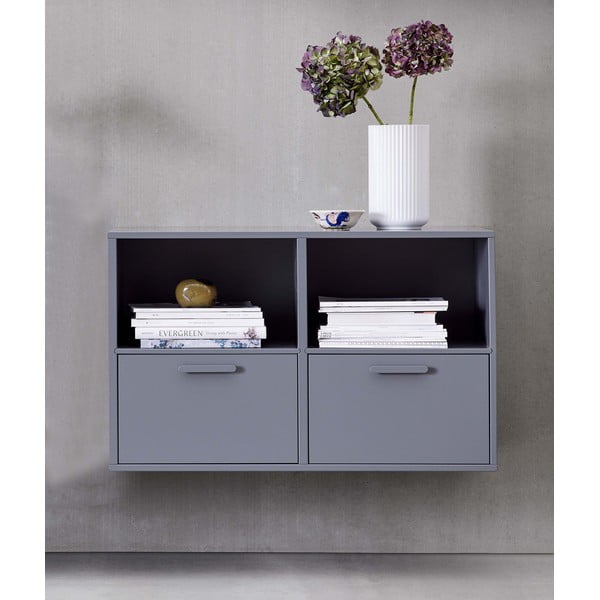 Сив стенен скрин с 2 вратички Keep by Hammel - Hammel Furniture-image-1