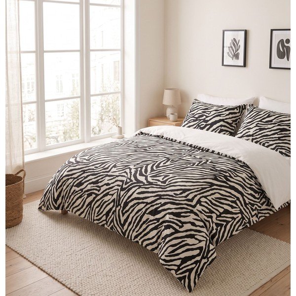 Черно двойно  спално бельо 200x200 cm Zebra – Mijolnir-image-2