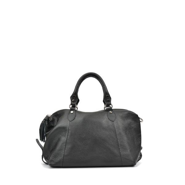 Черна кожена чанта Vivi - Mangotti Bags