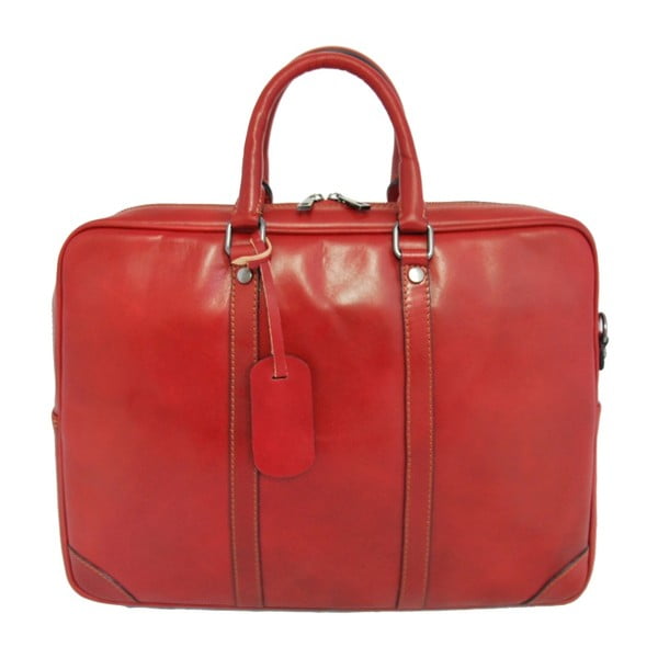 Červená pánská kožená taška Luciano Calboni Drina