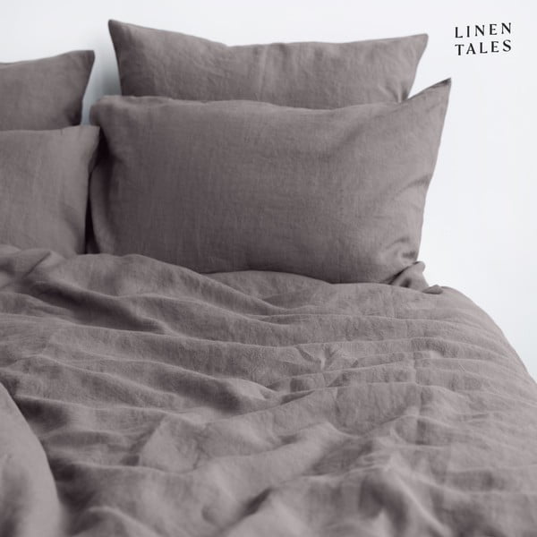 Тъмносиво спално бельо за единично легло 14 0x200 cm - Linen Tales-image-2