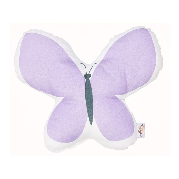 Лилава бебешка възглавница с памук Mike & Co. NEW YORK Възглавница играчка пеперуда, 26 x 30 cm - Mike & Co. NEW YORK