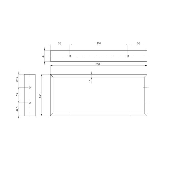 Черна стоманена поставка за плот 35x4 cm – Sapho-image-1