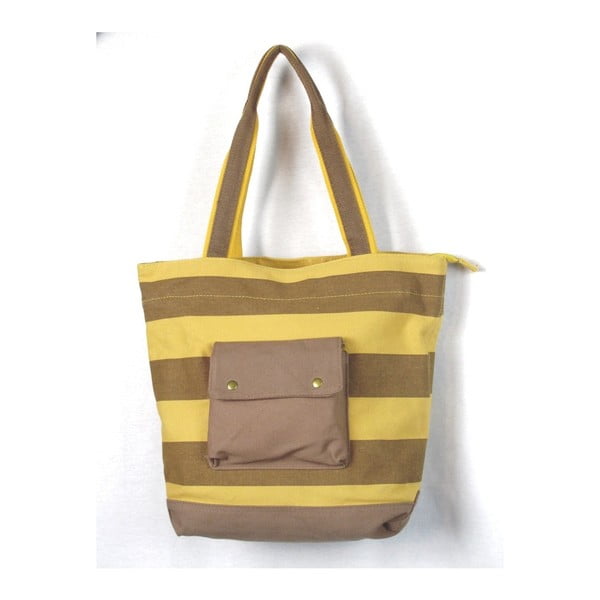 Žluto-hnědá látková taška s kapsou Sorela Bee