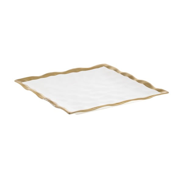 Бяла порцеланова чиния Goldie, 28 x 28 cm - InArt