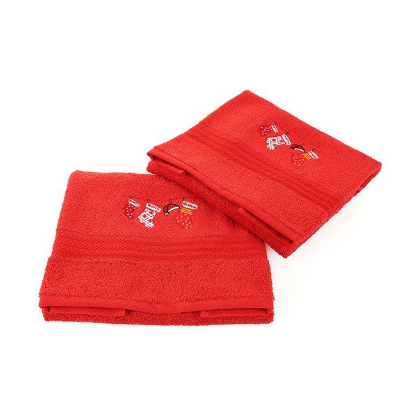 Sada 2 ručníků Corap Red Socks, 50 x 90 cm