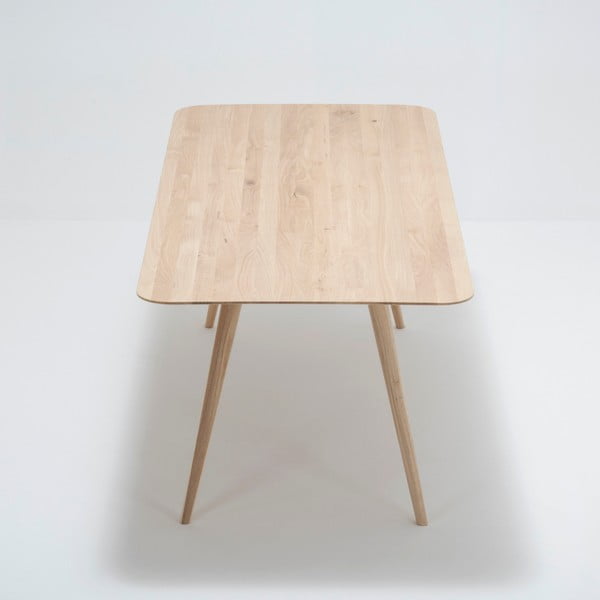 Трапезна маса от масивна дъбова дървесина , 200 x 90 cm Stafa - Gazzda-image-3