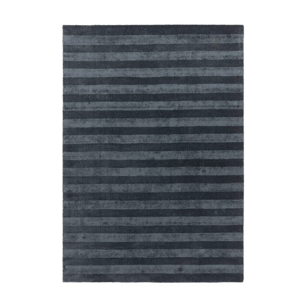 Тъмносин ръчно изработен килим от рециклирани влакна 160x230 cm Connor – MADE