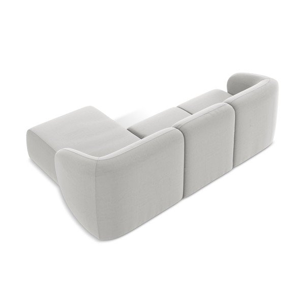 Светлосив кадифен ъглов диван (десен ъгъл) Lani – Makamii-image-3