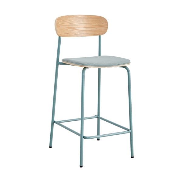 Бар столове в комплект от 2 броя в синьо-натурален цвят (височина на седалката 66 см) Adriana - Marckeric