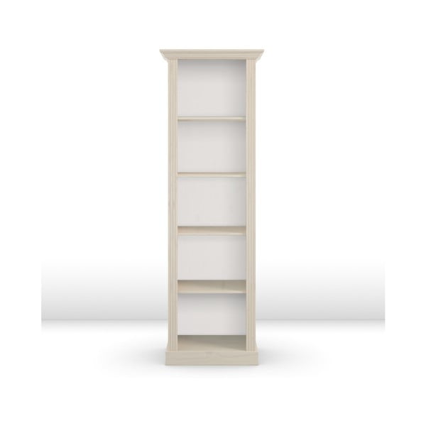 Млечнобял лакиран боров шкаф за книги Monaco, височина 198,5 cm - Steens