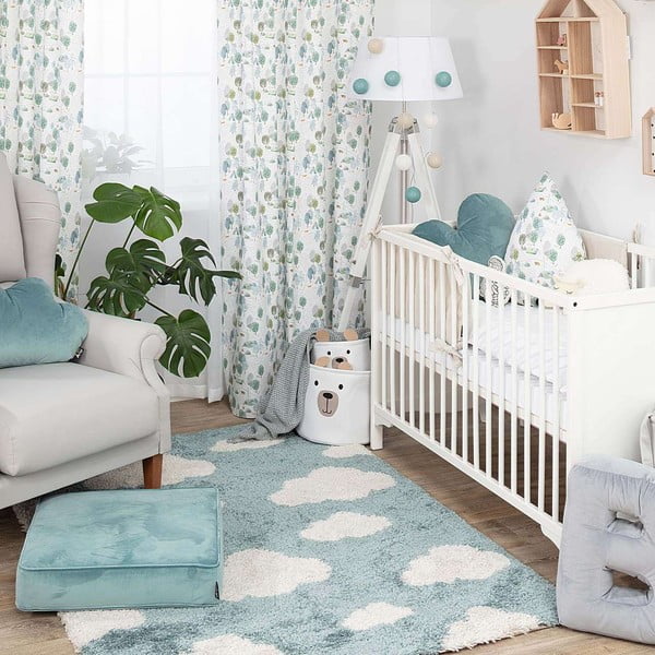 Син антиалергичен детски килим 170x120 cm Clouds - Yellow Tipi-image-3