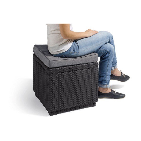 Тъмносива градинска табуретка Cube – Keter-image-2
