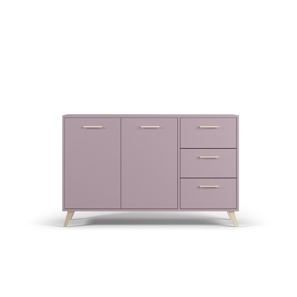 Розов нисък скрин с чекмеджета 140x86 cm Burren - Cosmopolitan Design
