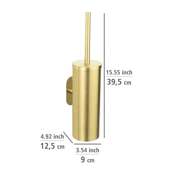 Самостоятелна четка за тоалетна от неръждаема стомана в златист цвят Orea Gold - Wenko-image-2