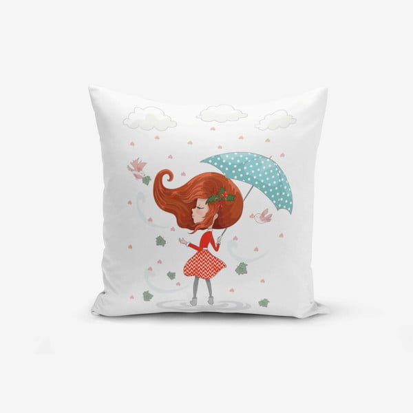 Калъфка за възглавница Момиче с чадър, 45 x 45 cm - Minimalist Cushion Covers