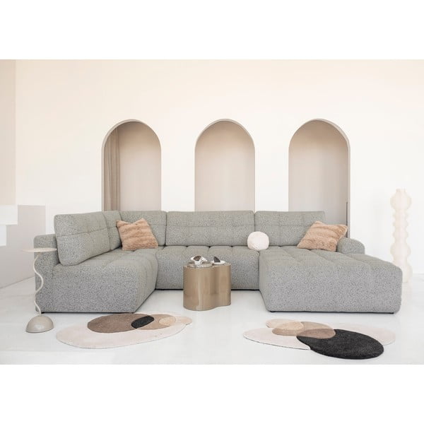 Светлокафяв разтегателен модулен ъглов диван с място за съхранение (ляв ъгъл) Lulu – Miuform-image-3