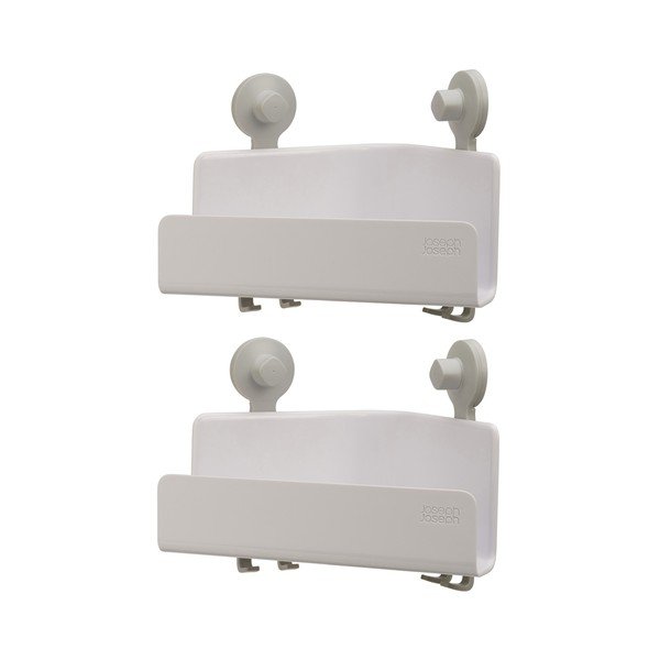 Бели ъглови самоносещи пластмасови рафтове за баня в комплект от 2 EasyStore - Joseph Joseph-image-2