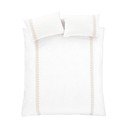 Бяло-бежово двойно  памучно спално бельо 200x200 cm Embroidery Leaf – Bianca