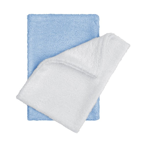 Комплект от 2 бамбукови кърпи за пране в бяло и синьо - T-TOMI