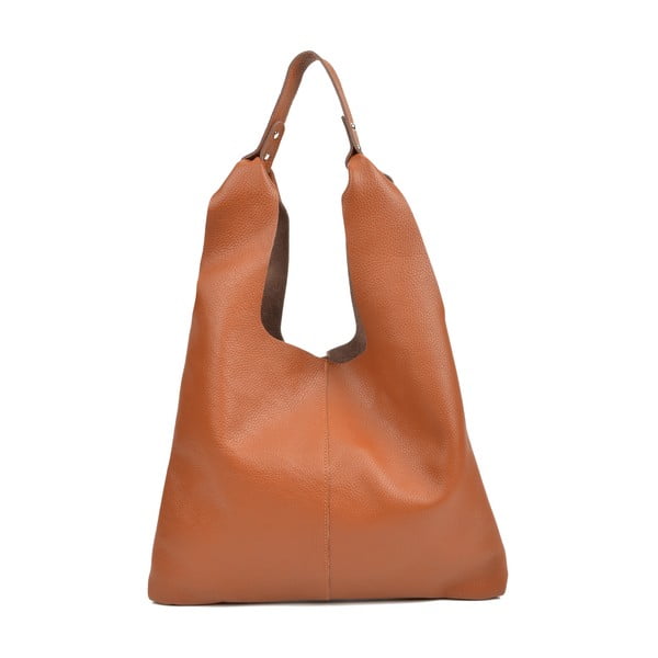 Кафява кожена чанта в цвят коняк - Sofia Cardoni