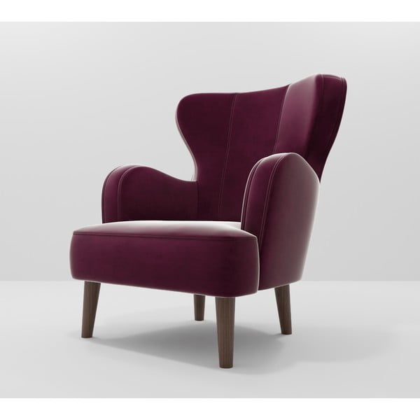 Кресло от кадифе в цвят бордо Riviera - Ropez