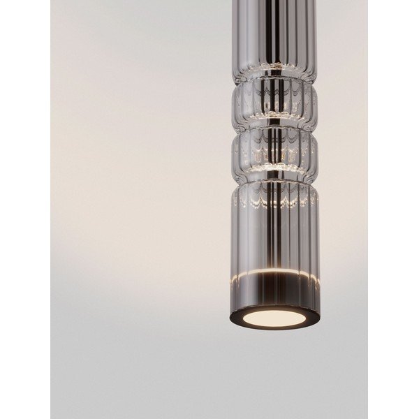 Сиво стъклено LED висящо осветително тяло ø 8 cm Bento – Nova Luce-image-3