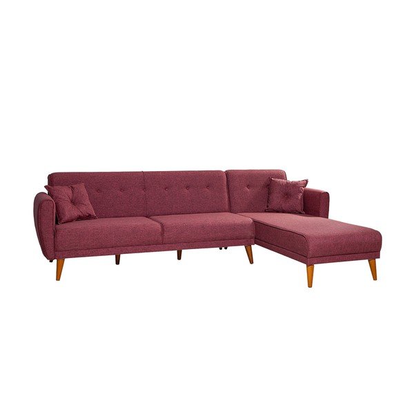Ъглов диван в цвят бордо Aria – Balcab Home-image-1