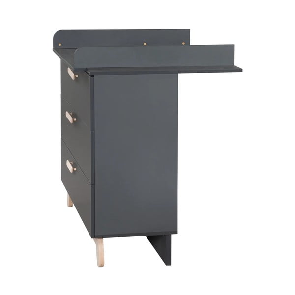 Антрацитен нисък скрин с маса за преповиване 117x103 cm Jara - Roba-image-2