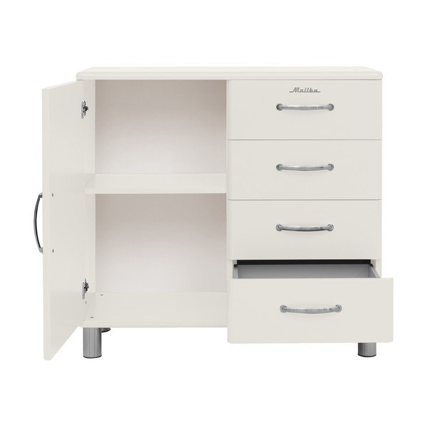 Бял нисък скрин 98x92 cm Malibu - Tenzo-image-4