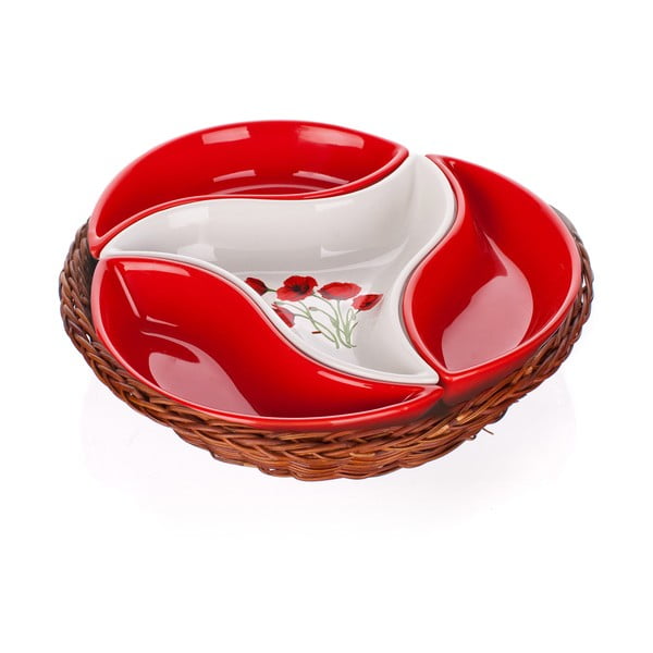 Mísa v košíku Banquet Red Poppy, 23 cm