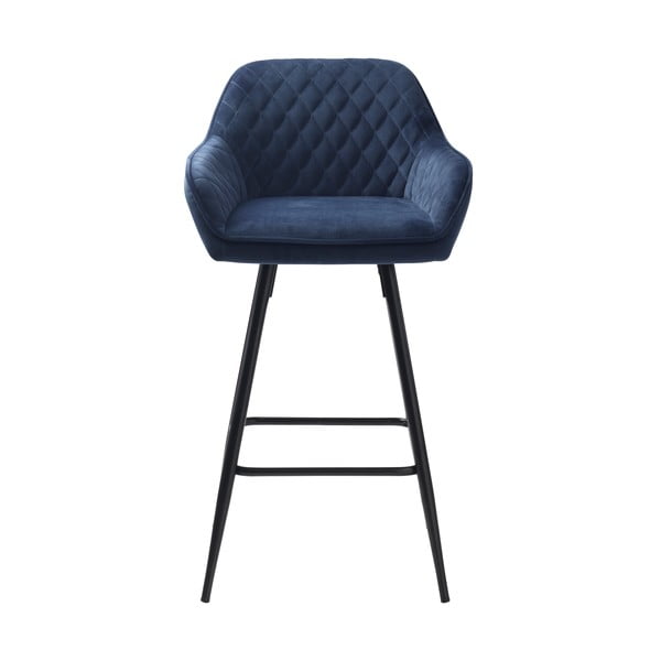 Син кадифен бар стол (височина на седалката 67 cm) Milton – Unique Furniture-image-1