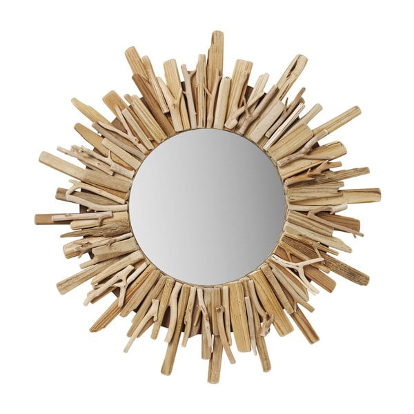 Kulaté nástěnné zrcadlo Kare Design Legno, Ø 58 cm