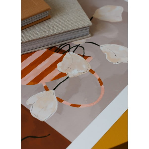 Постер 30x40 cm White Flowers in Striped Vase – Frankie Penwill – The Poster Club-image-2