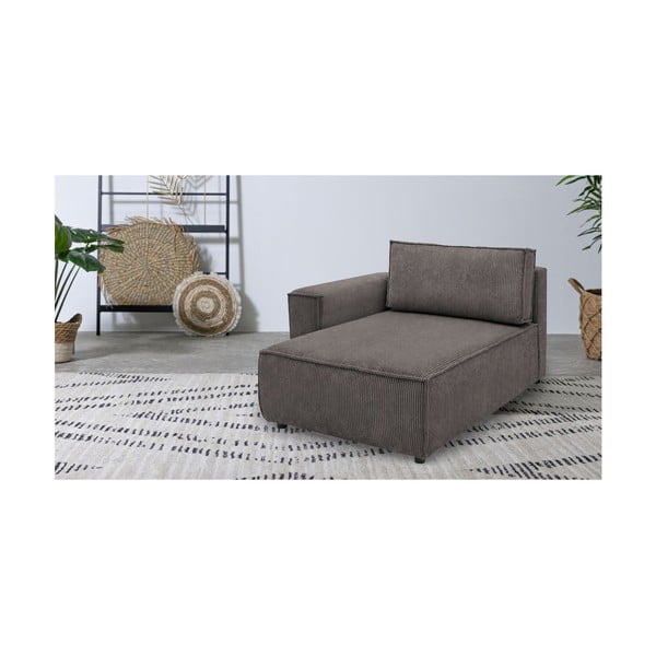 Светлокафяв модул за диван от велур, ляв ъгъл Nihad modular - Bobochic Paris-image-1