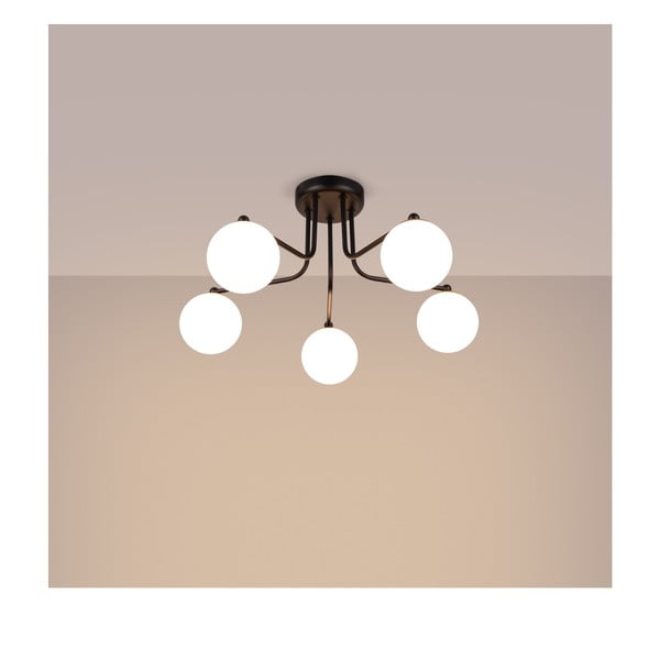 Черно-бяло осветително тяло за таван Beam – Sollux-image-1