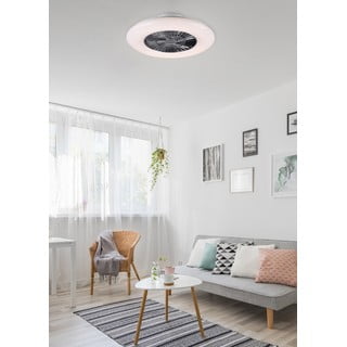 Бяло/в сребрист цвят LED осветително тяло за таван Visby – Trio