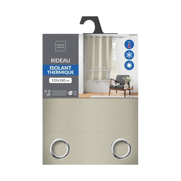 Бежово термо/dimout перде от микрофибър 135x180 cm Micropolar – douceur d'intérieur-image-3