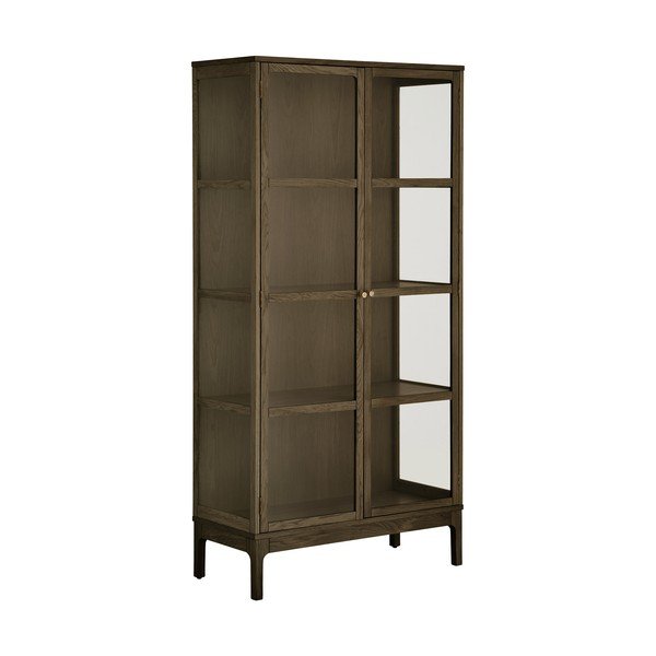 Тъмнокафява витрина от декор от дъб  90x180x40 cm Zamora – House Nordic