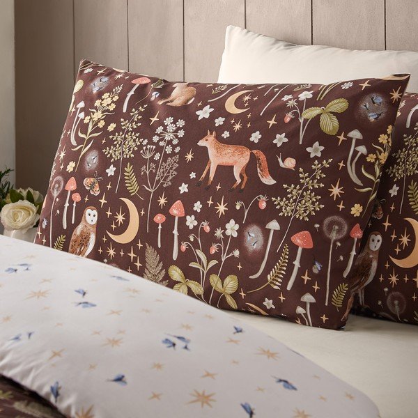 Тъмнокафяво единично  спално бельо 135x200 cm Enchanted Twilight Animals – Catherine Lansfield-image-2