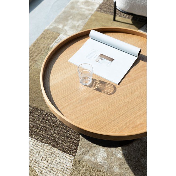 Кръгла масичка за кафе с дъбов плот в естествен цвят ø 70 cm Yuri L – White Label-image-2